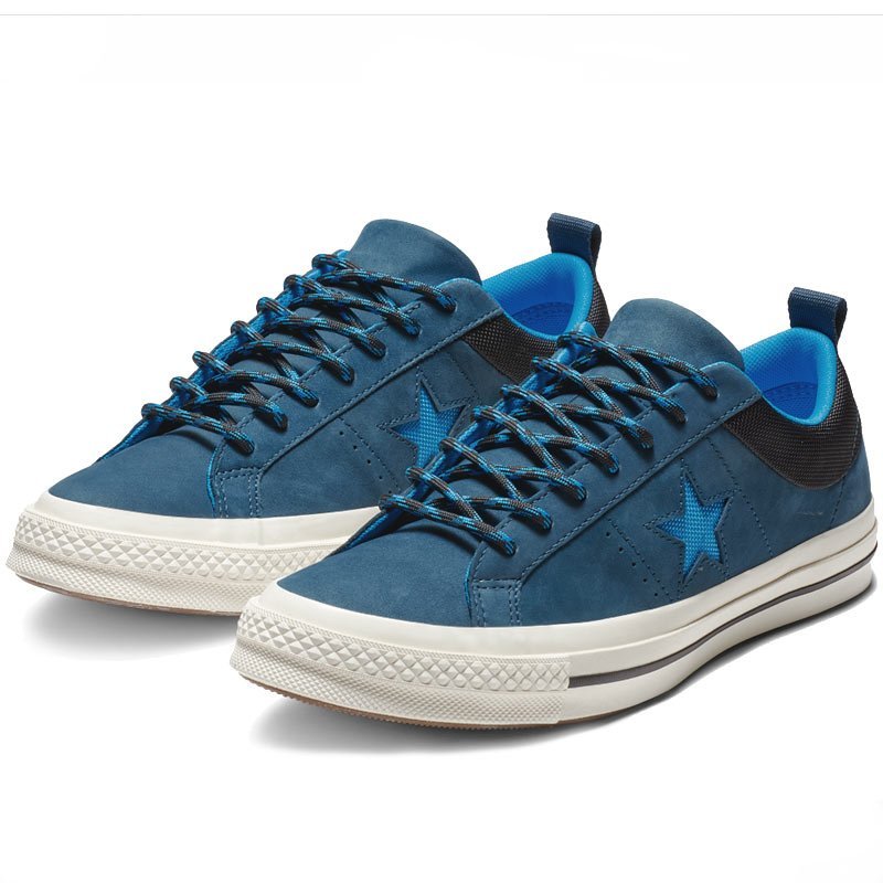Converse boty One Star Sierra Leather Low Top Blue Fir angle