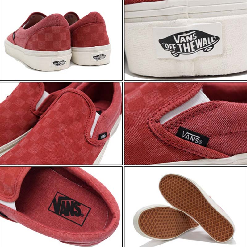 Vans boty Classic Slip-on Overwashed Red details