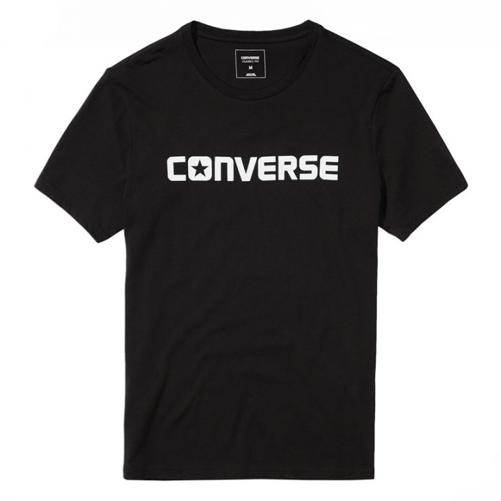 10001970-A02 Tričko Converse Core Wordmark Tee Black